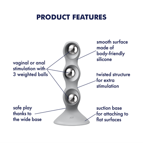 Satisfyer Triple Ball R Beaded Anal Plug with Motion Activated Balls - Butt Plugs