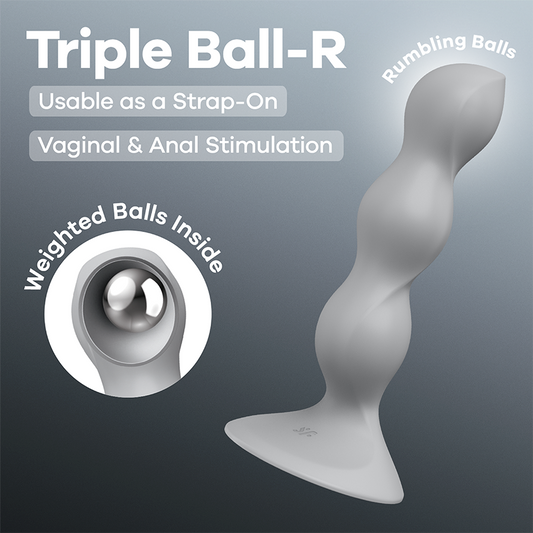 Satisfyer Triple Ball-R Beaded Anal Plug - Grey - Butt Plugs