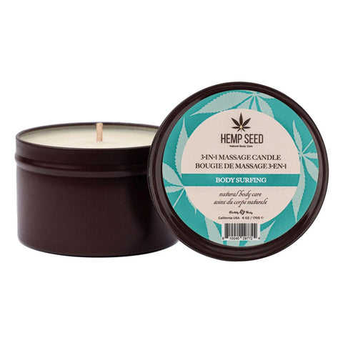 Earthly Body Hemp Seed 3 In 1 Scented Massage Candle 170 g Vegan Formula - Sex Pheromones and Perfumes