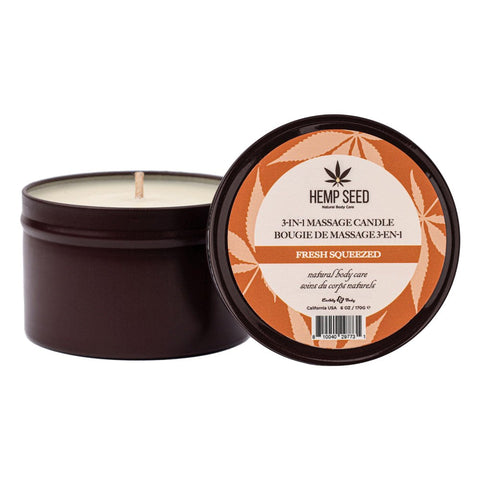 Earthly Body Hemp Seed 3 In 1 Scented Massage Candle 170 g Vegan Formula - Sex Pheromones and Perfumes