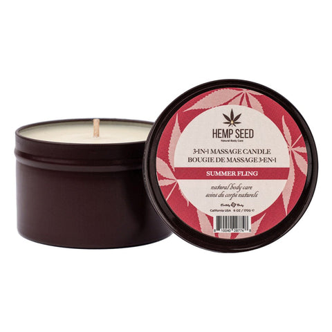 Earthly Body Hemp Seed 3 In 1 Scented Massage Candle 170 g Vegan Formula - Sex Pheromones and Perfumes