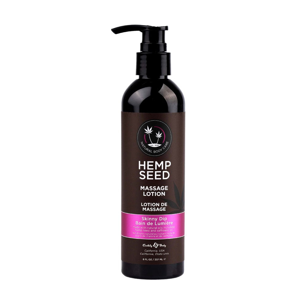 Earthly Body Hemp Seed Scented Massage Lotion 237 ml Non Greasy Formula - Skinny Dip - Massage Oils and Lubricants