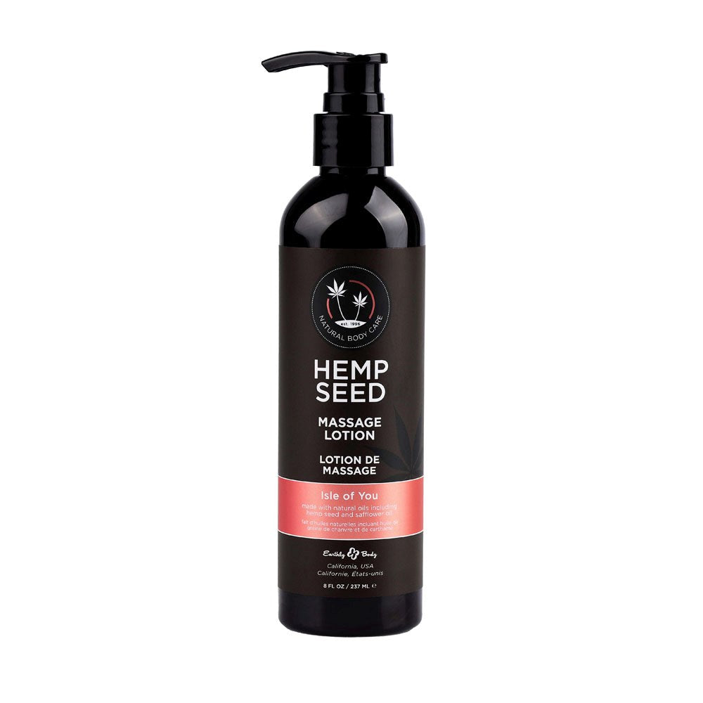 Earthly Body Hemp Seed Scented Massage Lotion 237 ml Non Greasy Formula - Isle Of You - Massage Oils and Lubricants