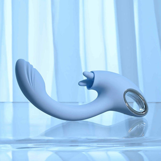 Playboy Pleasure SAPPHIRE SKY Double Tongue Stimulator - Blue - G-Spot Vibrators