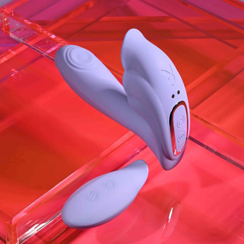 Evolved Playboy Pleasure LILAC FANTASY Rechargeable Tapping Vibrator Dual Motor - G-Spot Vibrators