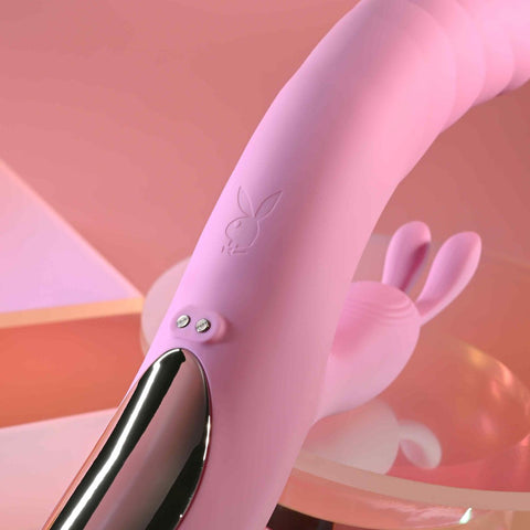 Evolved Playboy Pleasure RUB ME RIGHT Thrusting Rabbit Vibrator G Spot - Rabbit Vibrators