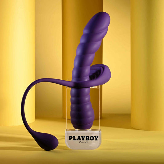 Playboy Pleasure TWISTED PLAYGROUND Vibrator and Cock Ring - Purple - G-Spot Vibrators