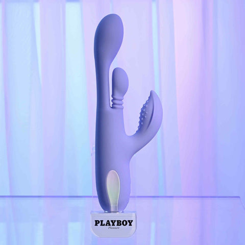 Evolved Playboy Pleasure NUBBIN RUBBIN Thrusting Rabbit Vibrator - Rabbit Vibrators
