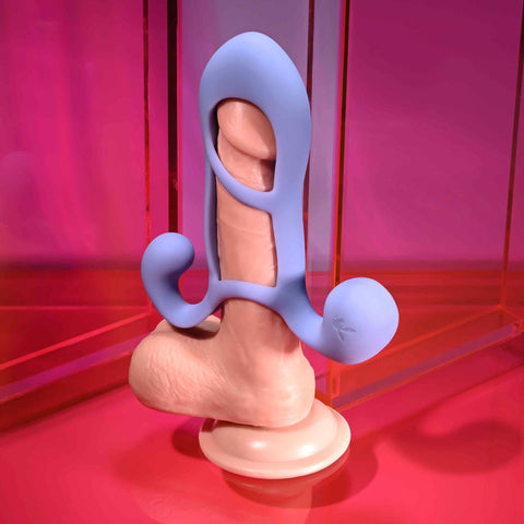Evolved Playboy Pleasure FANTASY CAGE Vibrating Penis Sleeve Dual Motors - Penis Sleeves and Extenders