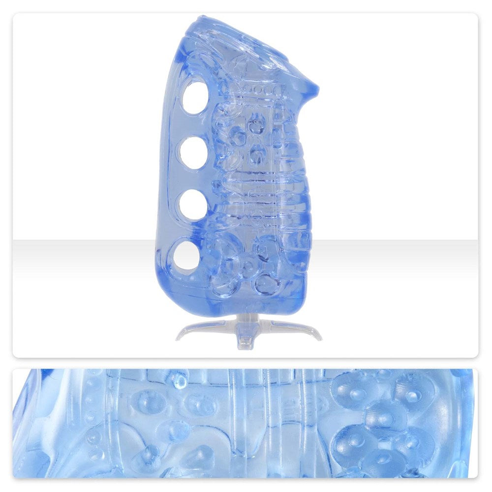 Fleshlight Fleshskins Grip Blue Ice Masturbator with Drying Stand - Default Title - Masturbators and Strokers