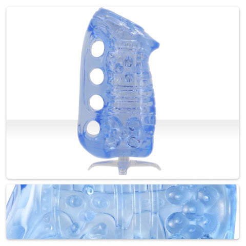 Fleshlight Fleshskins Grip Blue Ice Masturbator with Drying Stand - Masturbators and Strokers
