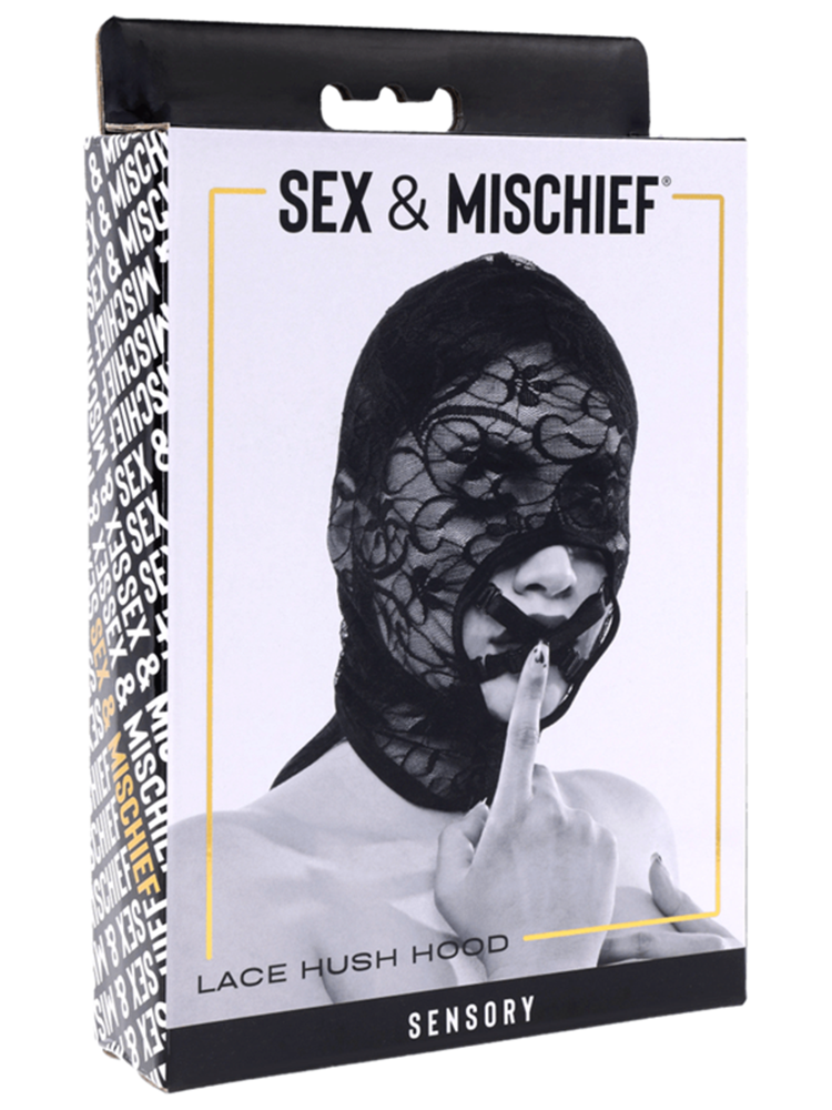 Sportsheets Sex and Mischief Lace Hush BDSM Hood Sensory Deprivation - Bondage Hoods