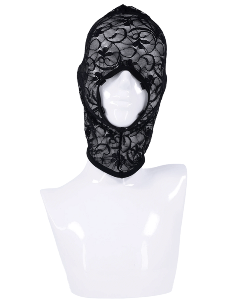 Sportsheets Sex and Mischief Lace Hush BDSM Hood Sensory Deprivation - Bondage Hoods