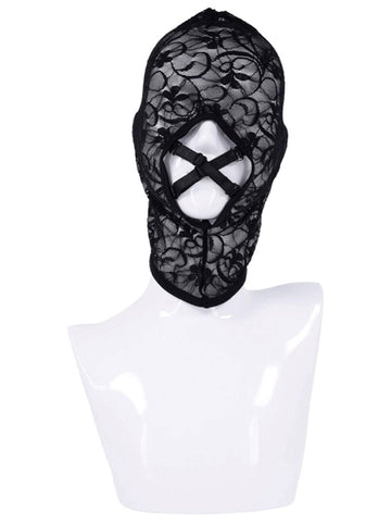 Sportsheets Sex and Mischief Lace Hush BDSM Hood Sensory Deprivation - Bondage Hoods
