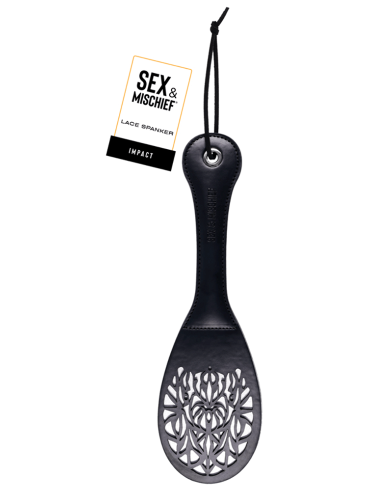 Sportsheets Sex and Mischief Bondage Lace Spanker with Split Tip Design - Paddles And Slappers