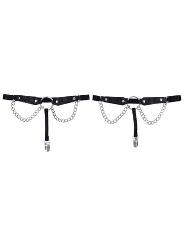 Sportsheets Sex and Mischief Chain Lace Garters with Draped Chains - Her Fetish