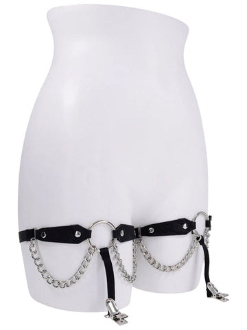 Sportsheets Sex and Mischief Chain Lace Garters with Draped Chains - Her Fetish
