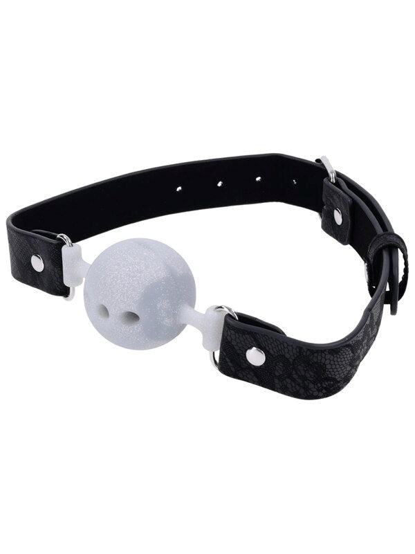 Sportsheets Sex and Mischief Silicone Breathable Ball Gag with Air Holes - - Bondage Gags and Bits