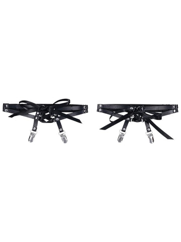 Sportsheets Sex and Mischief Laced Up Garters with Corset Lace Design - Her Fetish