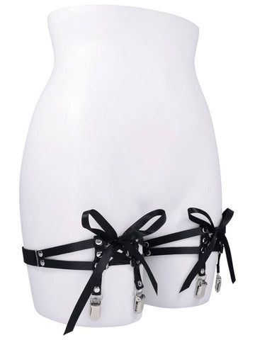 Sportsheets Sex and Mischief Laced Up Garters with Corset Lace Design - Her Fetish