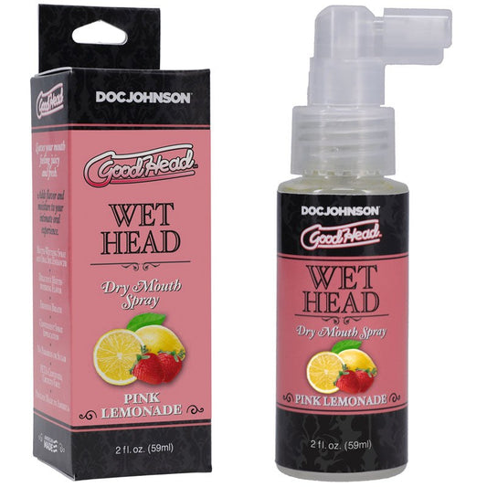 Doc Johnson GoodHead Wet Head Dry Mouth Spray 59ml - Pink Lemonade - Delay and Excite Sprays