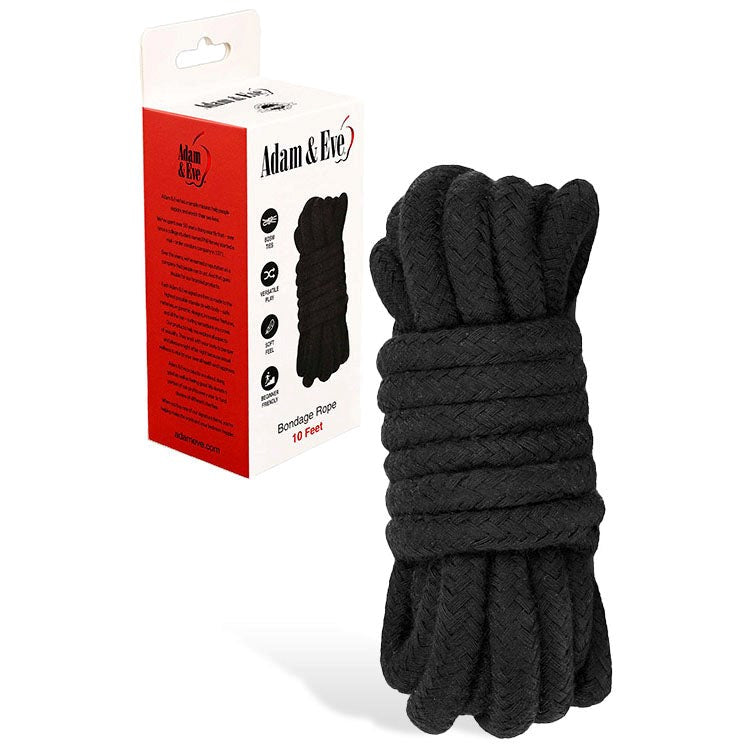 Adam & Eve Fetish Play Bondage Rope for Restraint Control - 10 Feet - Cuffs And Restraints
