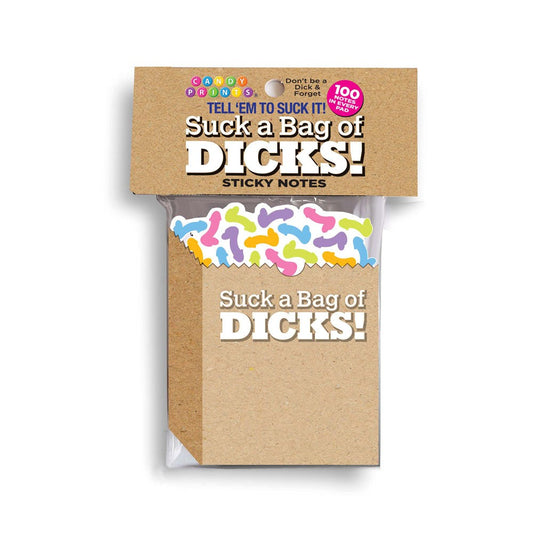 Little Genie Suck A Bag Of Dicks Sticky Notes 100 Pack Humorous Office - Default Title - Party Gifts and Novelties