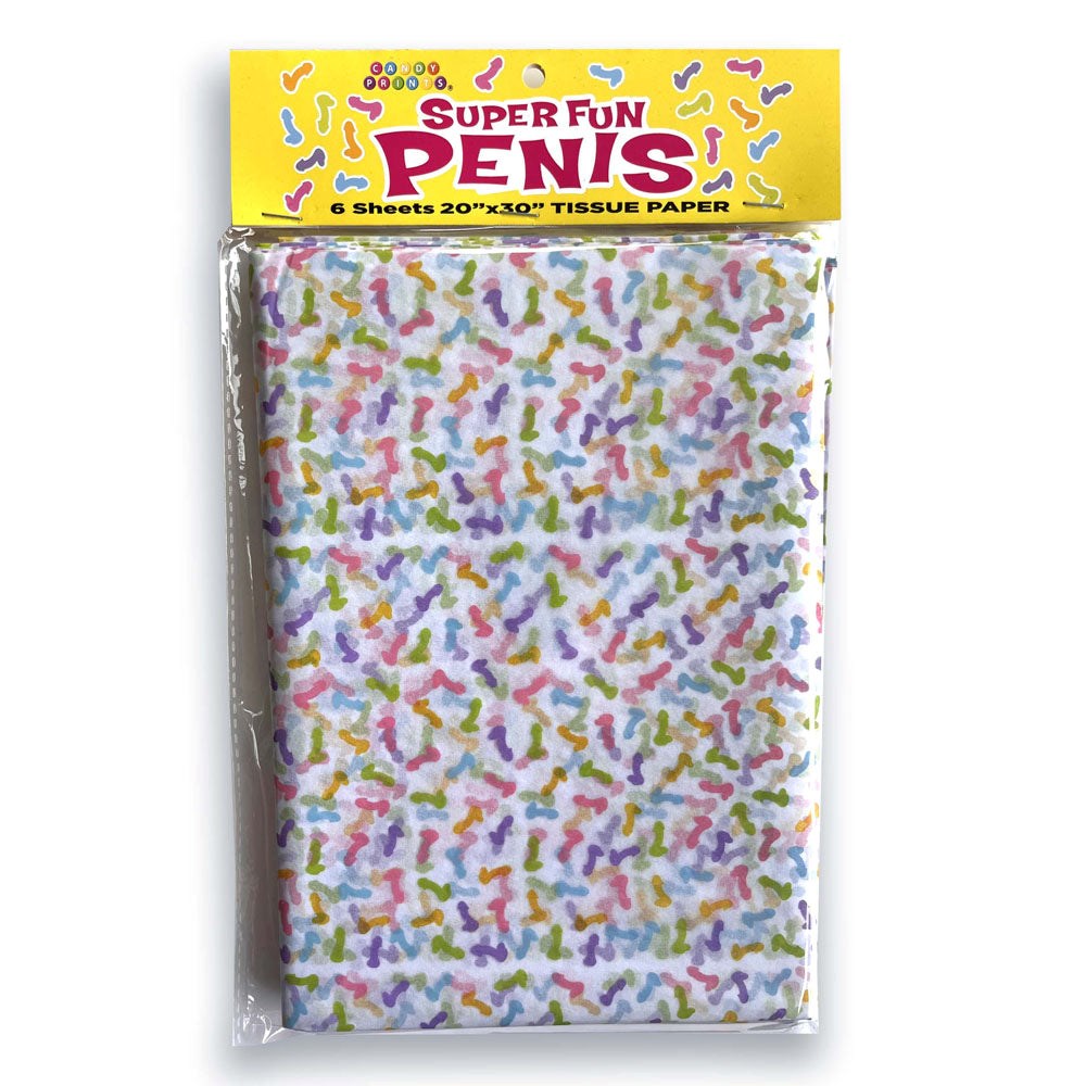 Little Genie Super Fun Penis Tissue Paper Sheets 6 Pack Novelty Gift Wrap - Default Title - Party Gifts and Novelties
