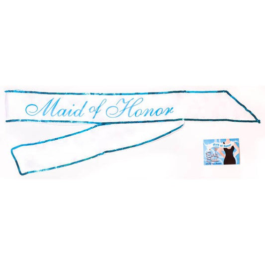 Little Genie Maid Of Honor Sash White Hens Party Sash 6 Foot Party Accessory - White - Party Gifts and Novelties