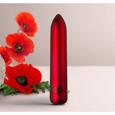 Rocks Off Poppy Red Rechargeable Bullet Vibrator with 16 Powerful Settings - Bullet Vibrators
