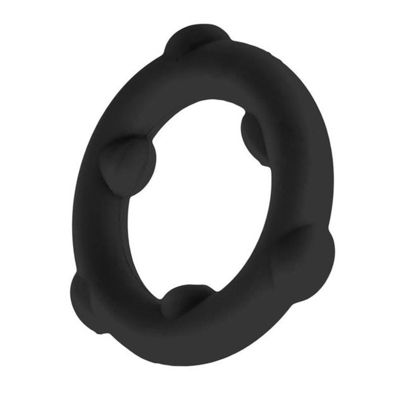 OxBalls Spinner Stretchy Silicone Cock Ring with Gripper Nubs - Black - Stretchy Cock Rings