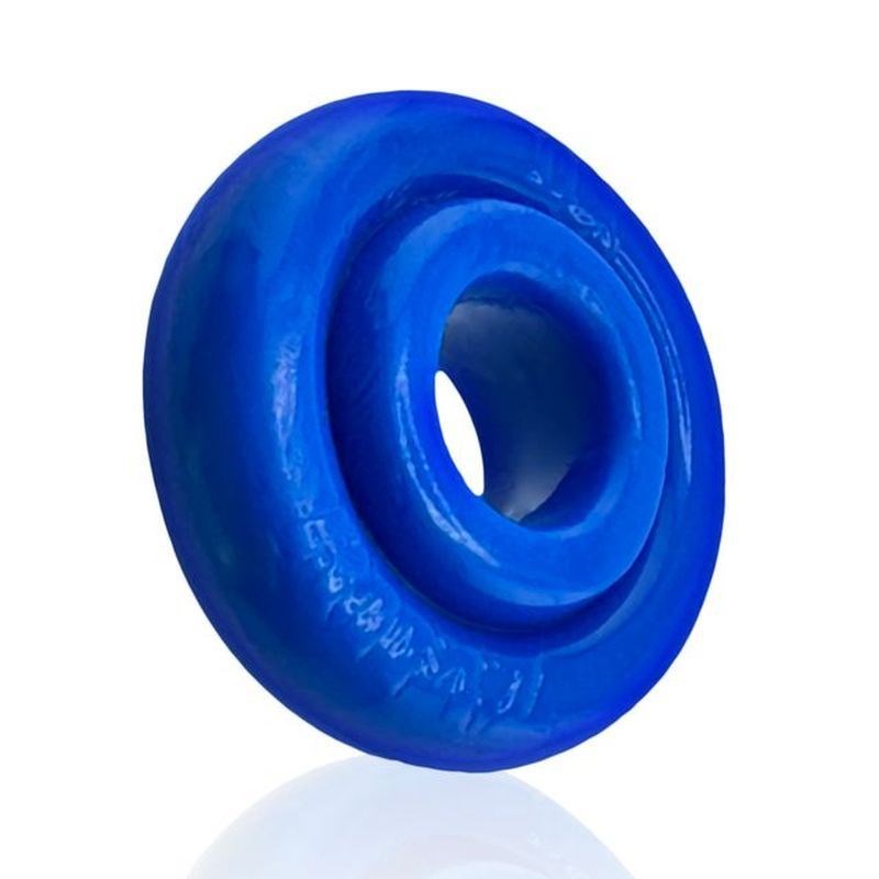 OxBalls Rimz Thick Grippy Mens Cock Ring with Dual Comfort Lips - Blue - Stretchy Cock Rings