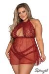 Dream Girl Lingerie Sexy Womens Babydoll & Panty with Halter Neck Design - BabyDolls And Chemises