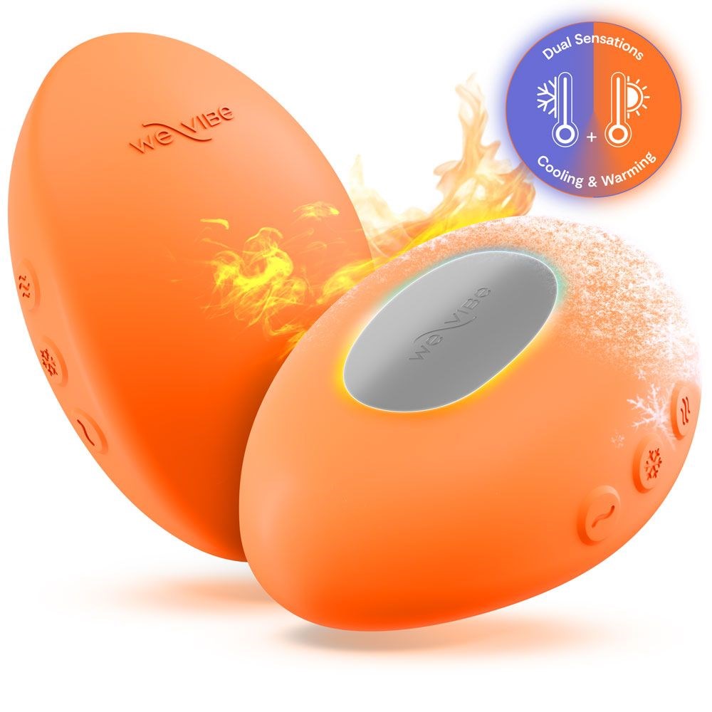 We Vibe Temp Multi Functions Lay On Vibrator with Temperature Control - Tangerine - Clit Ticklers and Pulsators