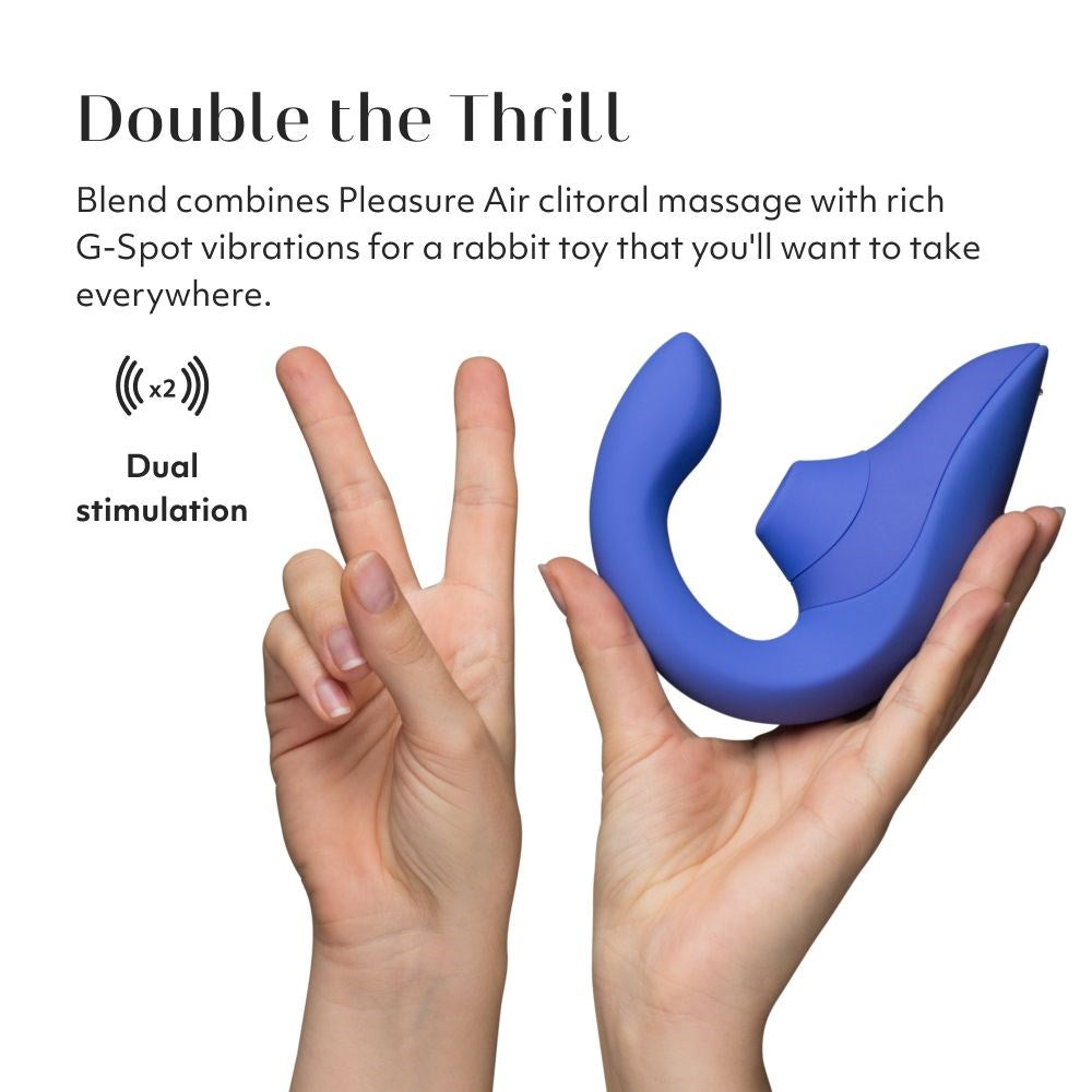 Womanizer Blend Pleasure Air Rabbit Vibrator Dual Clitoral G spot - - Rabbit Vibrators