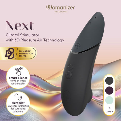 Womanizer Next 3D Pleasure Air Clitoral Stimulator with Autopilot Mode - Clit Ticklers and Pulsators