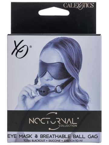 California Exotics Nocturnal Collection Eye Mask and Ball Gag - Masks And Blindfolds
