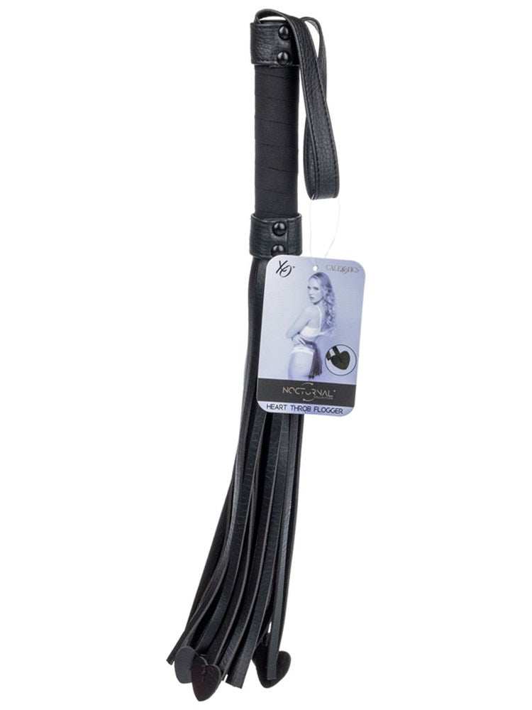 California Exotics Nocturnal Collection Heart Throb Flogger with Heart Tassels - Whips And Crops