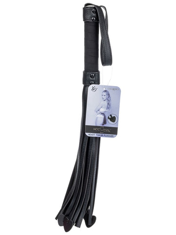 California Exotics Nocturnal Collection Heart Throb Flogger with Heart Tassels - Whips And Crops