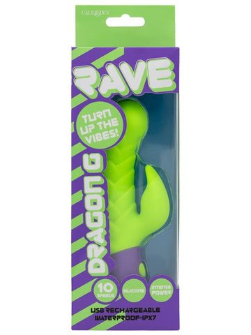 California Exotics Rave Dragon G Rabbit Massager with Dual Stimulation - Rabbit Vibrators