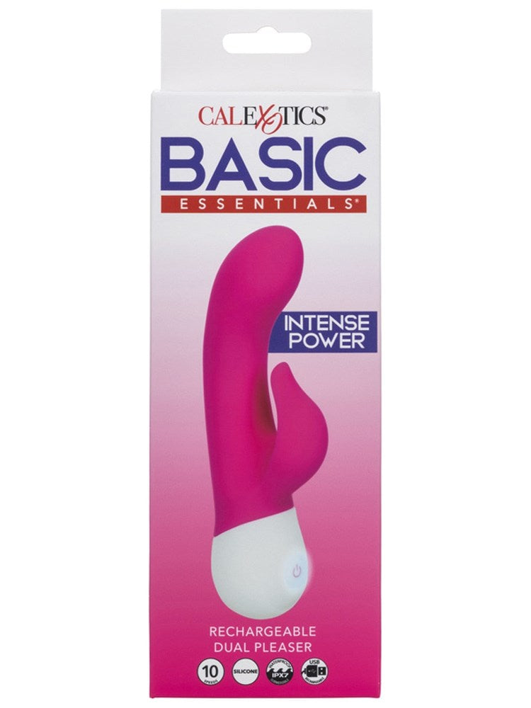 California Exotics Basic Essentials Dual Pleaser Rabbit Vibrator - Rabbit Vibrators