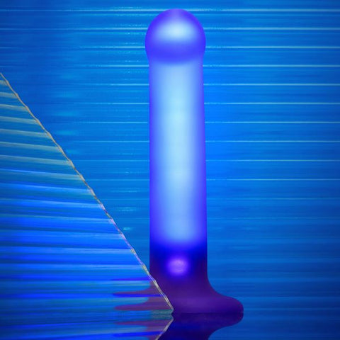STRAP-ON-ME Glow LED Realistic Dildo Purple - Realistic Dildos
