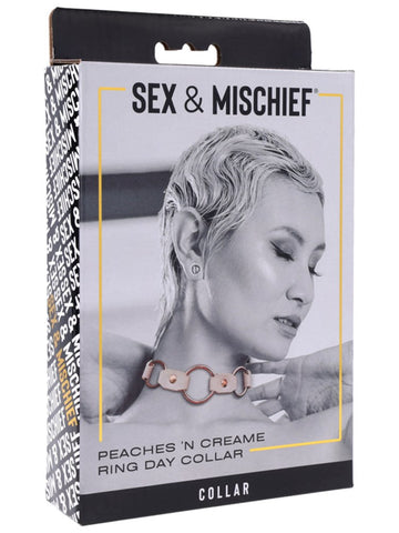 Sportsheets Sex and Mischief Peaches n CreaMe Ring Day BDSM Collar - Collars and Leads