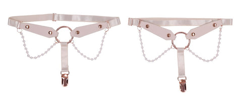Sportsheets Sex and Mischief Peaches n CreaMe Pearl Garters with Pearl Accents - Cuffs And Restraints
