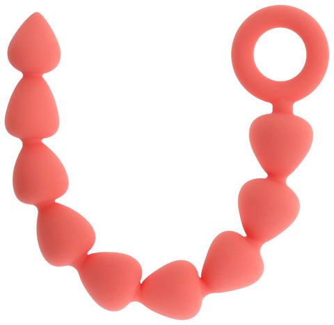 Sportsheets Sex and Mischief Peaches n CreaMe Silicone Anal Beads 9 Graduated - Anal Beads and Balls