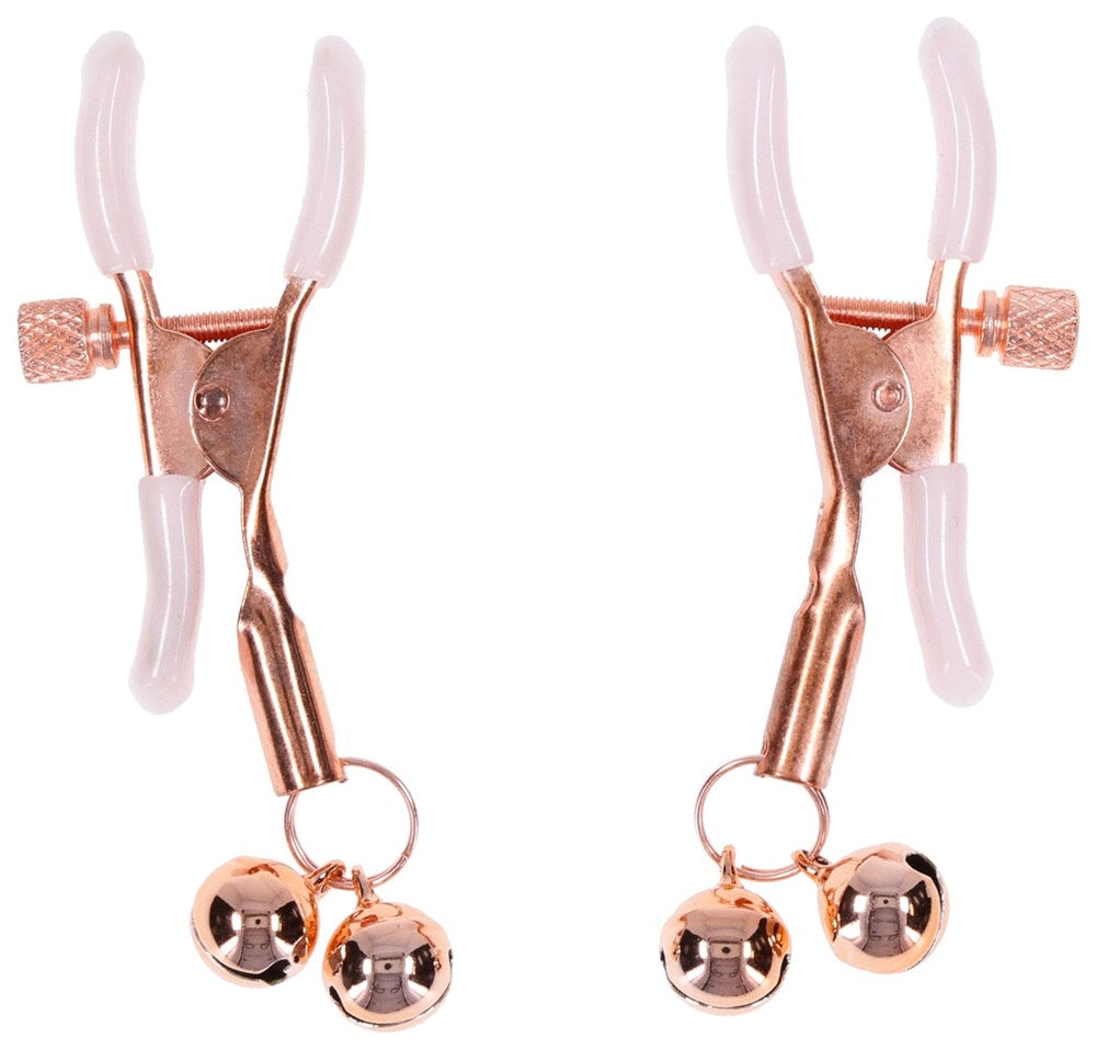 Sportsheets Sex and Mischief Peaches n CreaMe Bell Nipple Clamps - Nipple and Clit Clamps