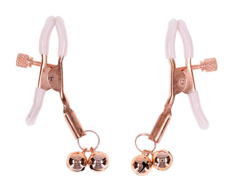 Sportsheets Sex and Mischief Peaches n CreaMe Bell Nipple Clamps - Nipple and Clit Clamps