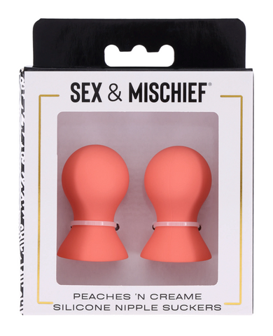 Sportsheets Sex and Mischief Peaches n CreaMe Silicone Nipple Suckers Body Safe - Nipple and Clit Clamps