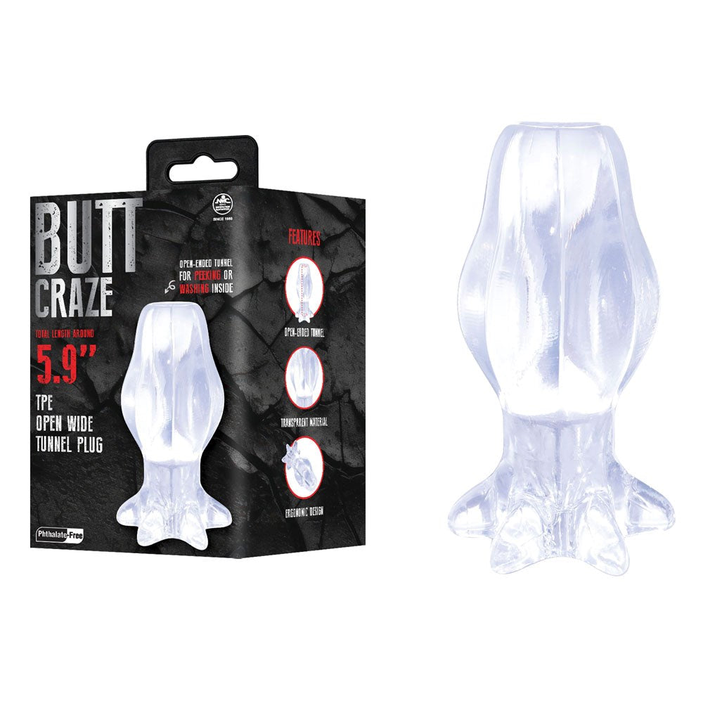 NANMA Corporation Butt Craze Hollow Butt Plug with Transparent Design - Clear - Butt Plugs