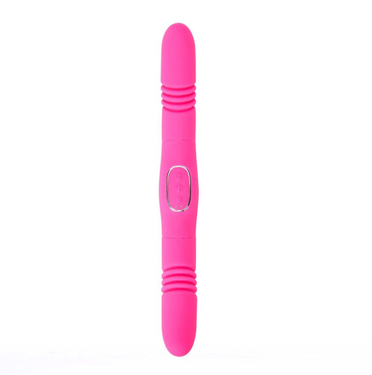 Maia Toys ZENA USB Rechargeable Double Ended Thrusting Vibrator Dual G Spot - Pink - Double Ender